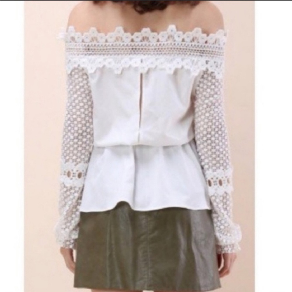 Chicwish white eyelet long sleeve blouse shirt